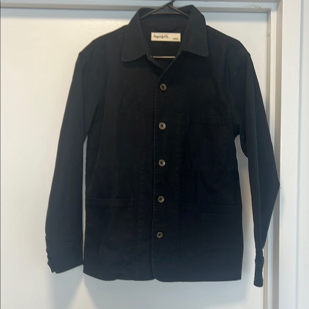 Black Lightweight Shirt Jacket with Minimalist Design